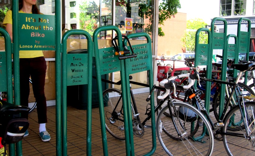 Bike rack outside Powell's books